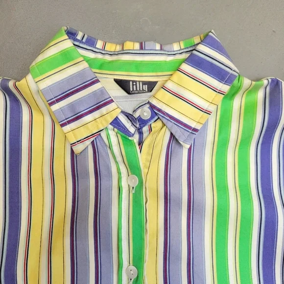 [EUC] Bright Stripe Blouse Size S - Picture 2 of 9